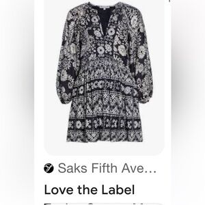 Love the Label Anthropologie Zelda dress Navy white brown. Pleated skirt small